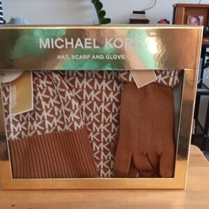 Michael Kors Brown and Cream Accessory Set